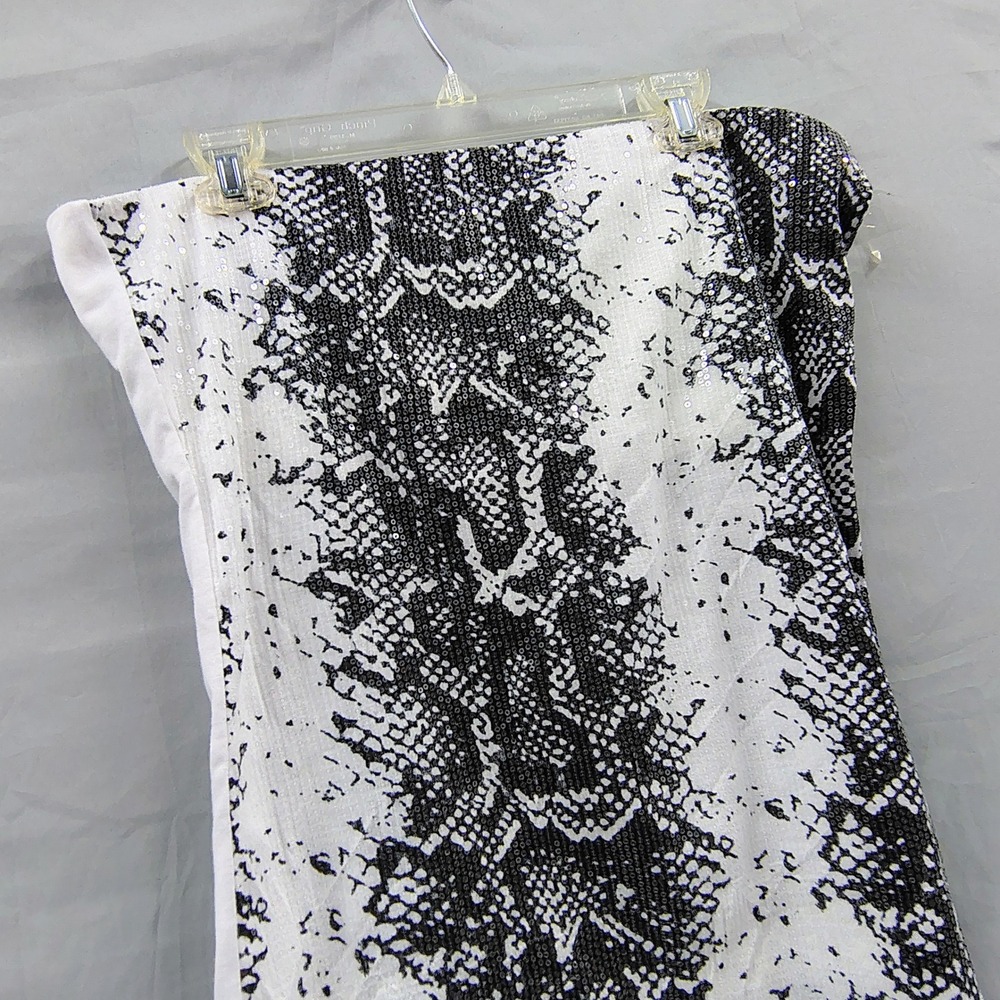 Bongo Y2K Snakeskin Tube Top Strapless Black White Grunge Mob Wife 3X NWT‎